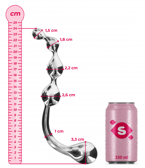 Oboustranné kovové dildo Bulb Wand (24 cm)
