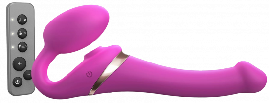 Vibrační připínací penis Multi Orgasm Bendable S s dálkovým ovládáním (22,8 cm)