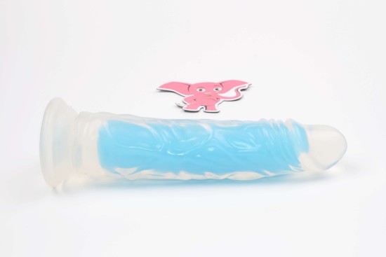 Svítící dildo s přísavkou Blue Radiance (20 cm)