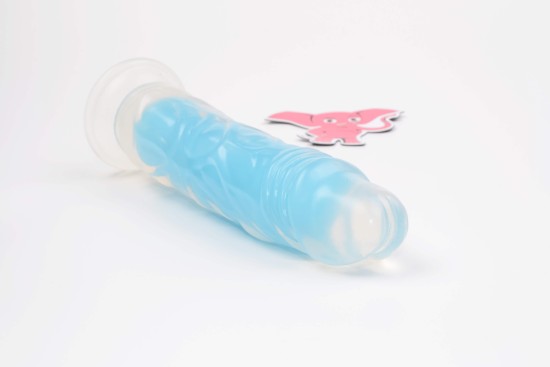 Svítící dildo s přísavkou Blue Radiance (20 cm)
