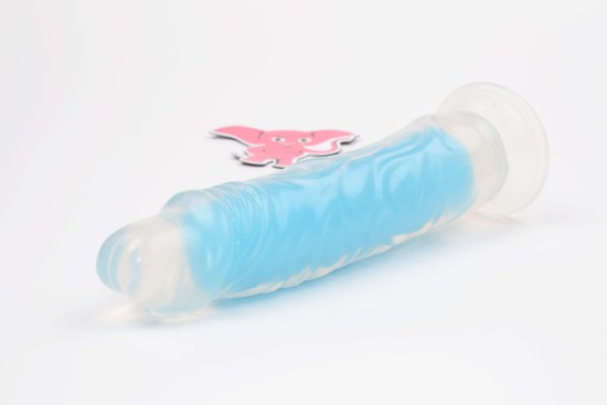 Svítící dildo s přísavkou Blue Radiance (20 cm)