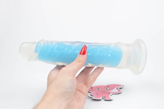 Svítící dildo s přísavkou Blue Radiance (20 cm)