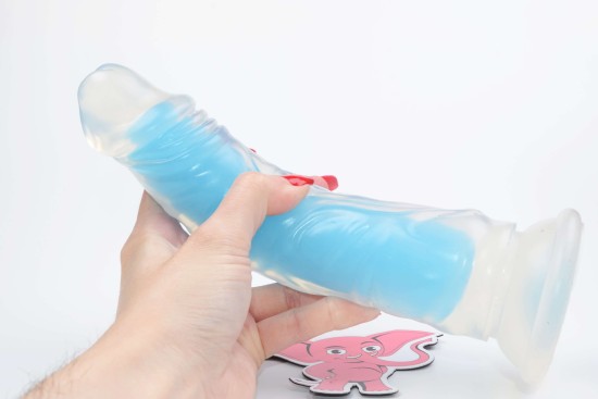 Svítící dildo s přísavkou Blue Radiance (20 cm)