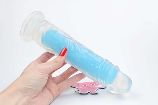 Svítící dildo s přísavkou Blue Radiance (20 cm)