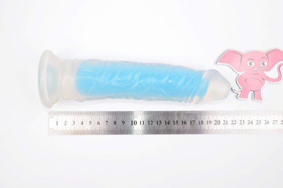 Svítící dildo s přísavkou Blue Radiance (20 cm), rozměry