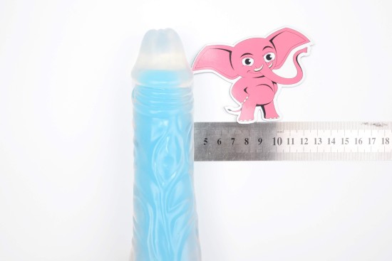 Svítící dildo s přísavkou Blue Radiance (20 cm), rozměry
