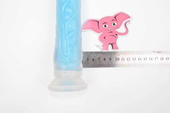 Svítící dildo s přísavkou Blue Radiance (20 cm), rozměry