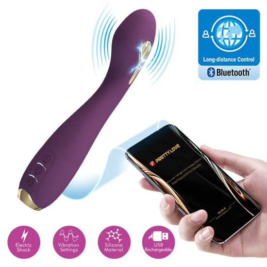 Vibrátor pro elektrosex Explosion of Pleasure s mobilní aplikací (19,5 cm)