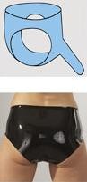 LateX kalhotky s vnějším penisem Blackie I (16 cm)