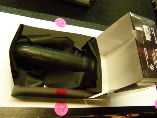 LateX kalhotky s vnějším penisem Blackie I (16 cm)