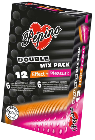 PEPINO Double Mix dráždivé kondomy 12 ks