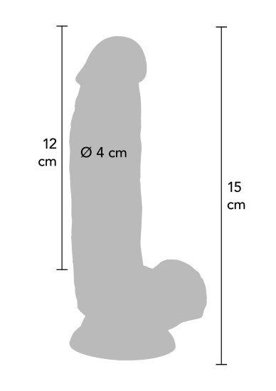 Dildo s přísavkou a varlaty Obsidian (15 cm)