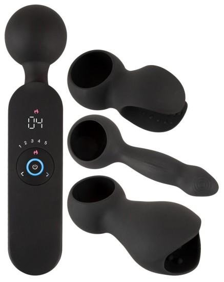 Nahřívací masážní hlavice Couple Play s nástavci (21,5 cm)