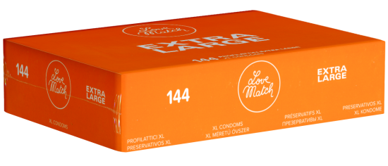 Love Match Bulk-Pack: Extra Large, 144 extra wide condoms