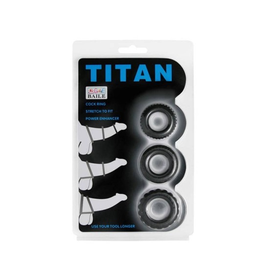 Titan 3 v 1 kroužky ze silikonu Černé