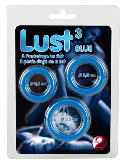 Lust 3 Kroužky na penis modré