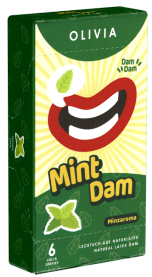 Olivia Dams: Mint – Zelené latexové roušky pro orální sex (6 ks)