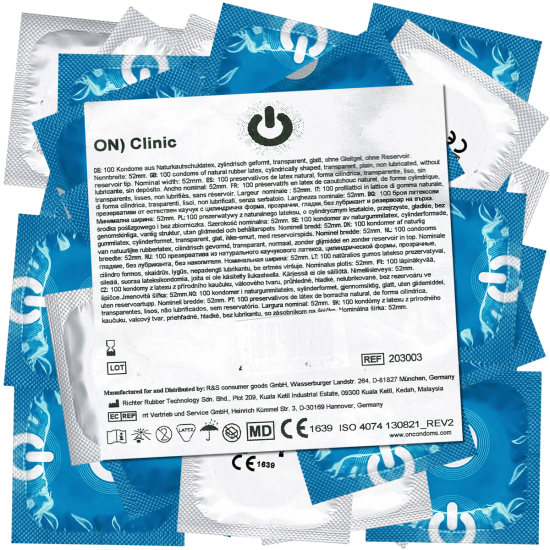 On) Bulk-Pack: Clinic, dry condoms without reservoir 100 pcs