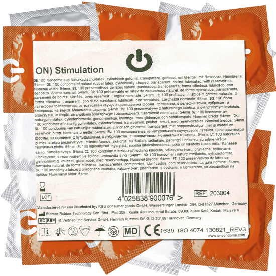 On) Bulk-Pack: Stimulation, 50 dotted condoms
