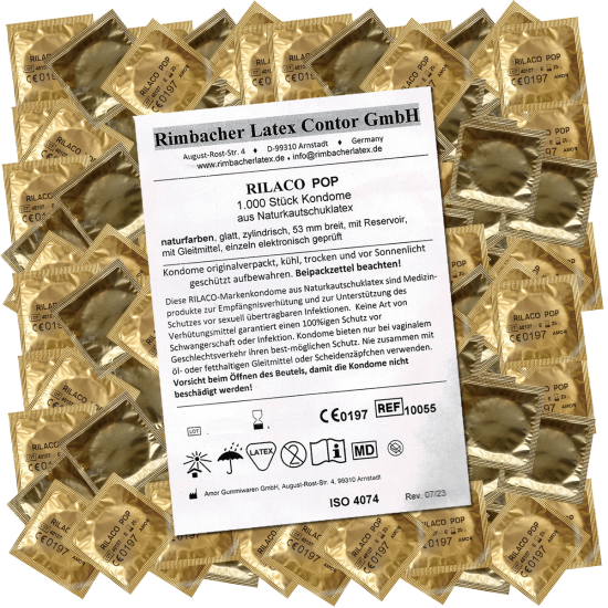 Rilaco Bulk-Pack: Pop (Nature), 1000 lubricated condoms