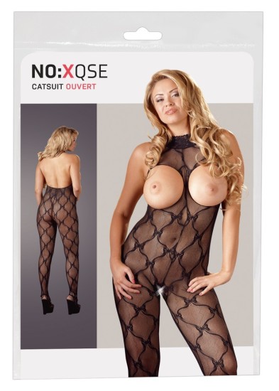 Catsuit s otevřeným poprsím, XL–XXL