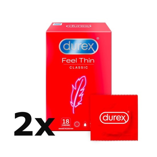 Durex Feel Thin Classic – tenké kondomy (36 ks)