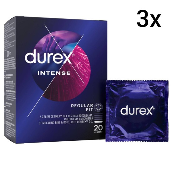 Durex Intense Orgasmic – vroubkované kondomy (60 ks)