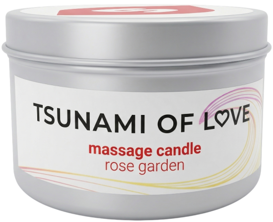 Masážní svíčka Tsunami of Love Rose Garden (100 ml)