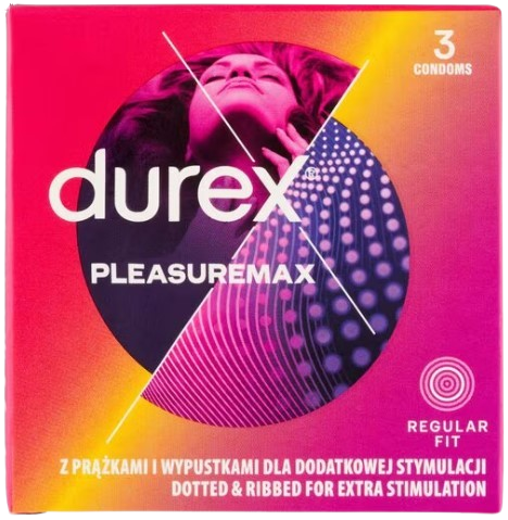 Durex Pleasuremax – vroubkované kondomy (3 ks)