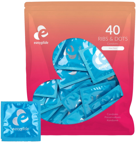 EasyGlide - Ribs and Dots Condoms - 40 pieces