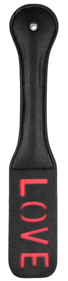 BDSM plácačka Ouch! Paddle LOVE v černé barvě