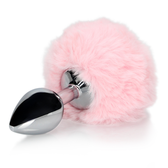 Ouch! by Shots Bunny Tail with Metal Butt Plug - Pink