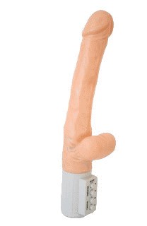 Vibrátor gelový rotační s varlaty 26 cm