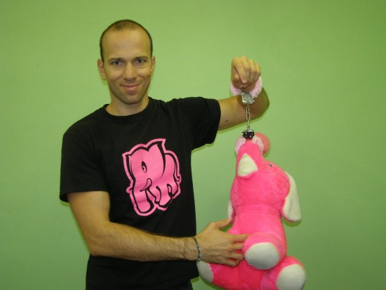 Plyšová pouta na ruce Desiro Teddies růžová