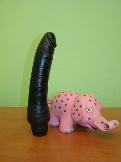 Vibrátor gelový černý,  velikost 20 cm
