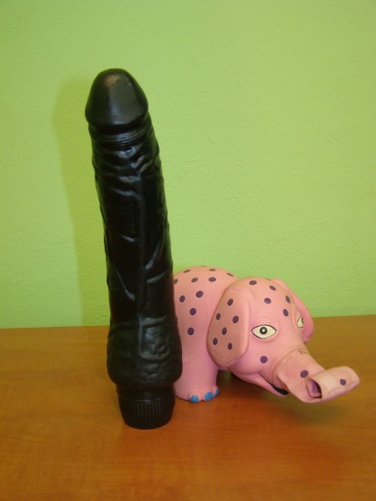 Vibrátor gelový černý,  velikost 20 cm