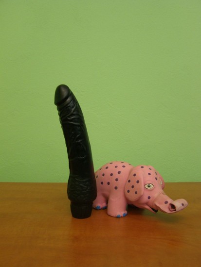 Vibrátor gelový černý,  velikost 20 cm
