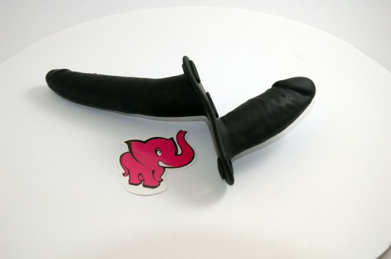 Připínací penis Double Black