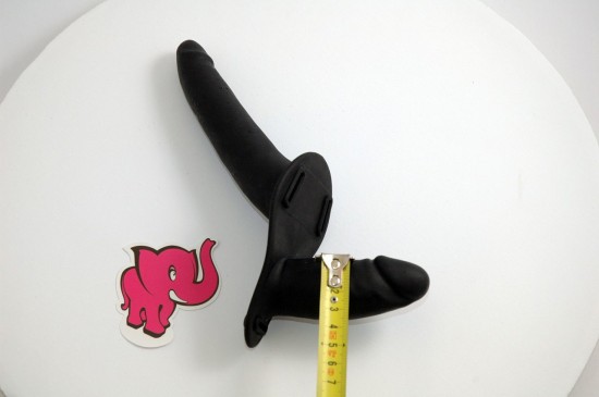 Připínací penis Double Black - rozměry