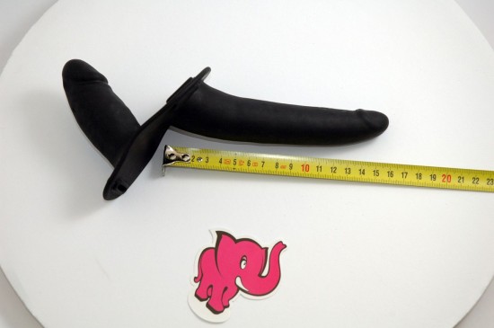 Připínací penis Double Black - rozměry