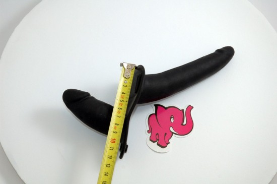 Připínací penis Double Black - rozměry