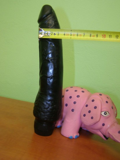 Vibrátor gelový černý,  velikost 20 cm