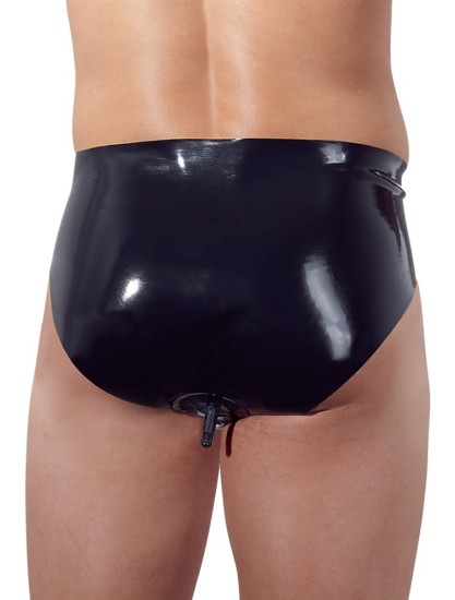LateX pánské slipy s análním kolíkem, zezadu