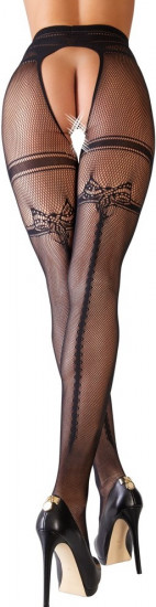 Punčochy s otvorem v rozkroku Chic Bow, S–M