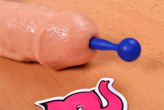 Silikonový dilatátor Blue Stick – ukázka zavedeného dilatátoru