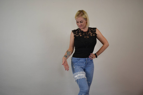 Bílý podvazek Marry Me