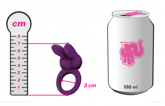 Vibrační erekční kroužek Silicone Rabbit, plechovka