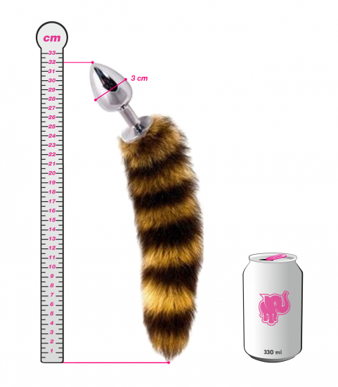 Anální kolík Racoon Tail, plechovka