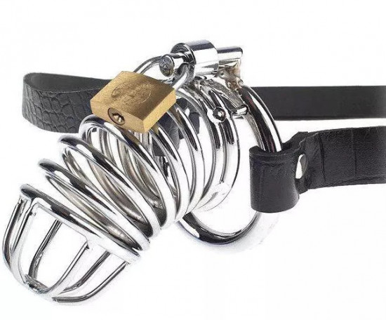 Klec na penis s popruhy Metal Chastity Belt