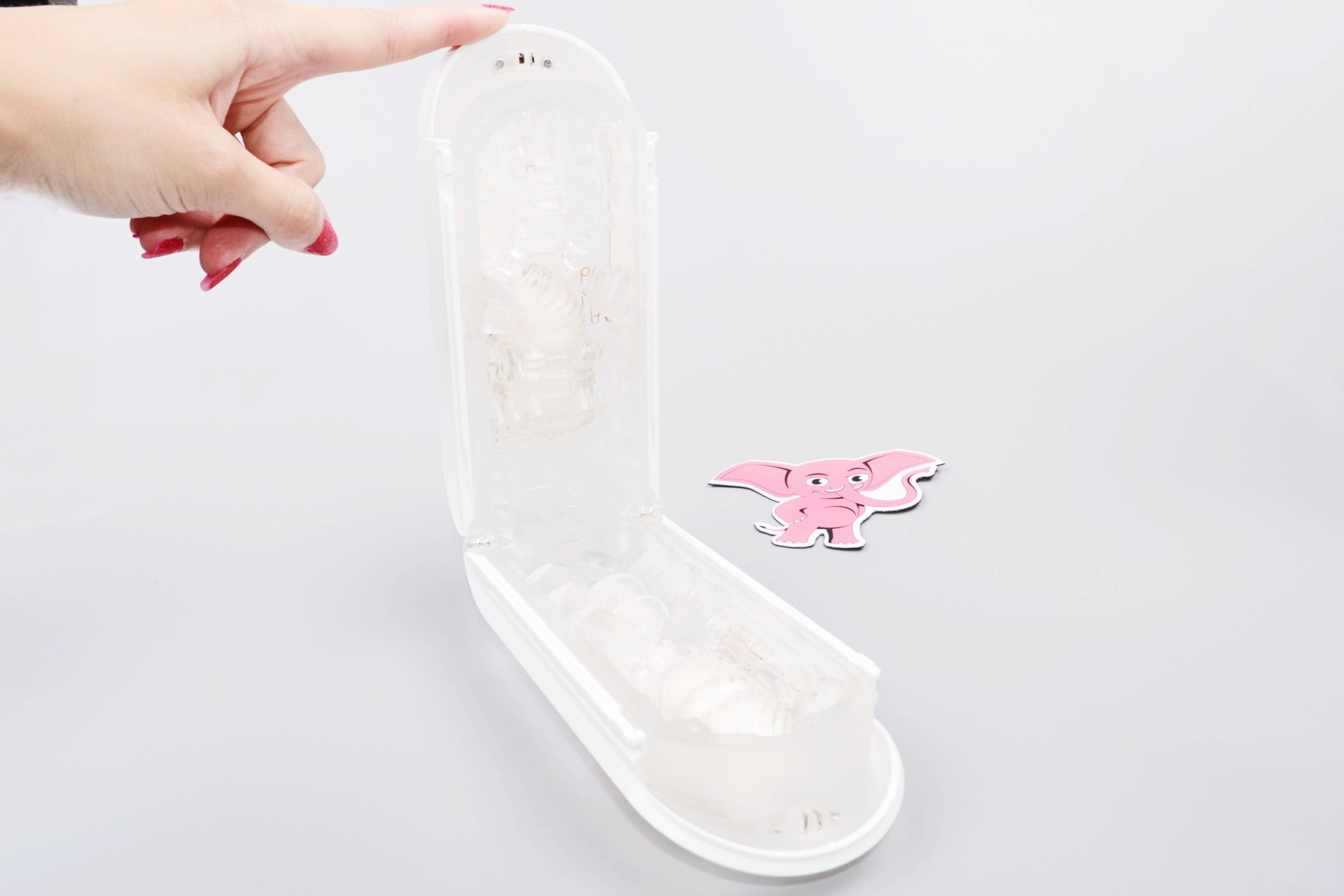 Tenga Flip Hole Zero EV vibrační masturbátor, otevírání